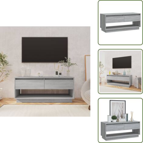 TV-Schrank Grau Sonoma 102x41x44 cm Holzwerkstoff - TV-Schrank - Lowboard - Holzmöbel - Grau - Sonoma (1/5)
