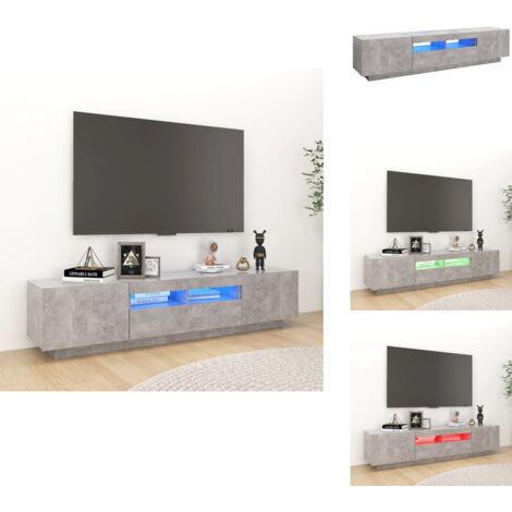 FUSOU TV-Schrank Mit LED-Beleuchtung - Für Fernseher Bis 70 Zoll, 2 Schubladen & 5 Fächer, Vintagebraun-schwarz