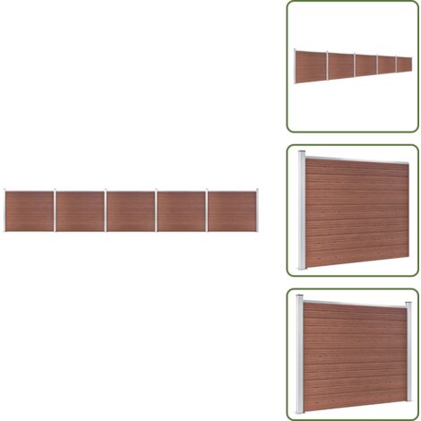 Zaunelement Set WPC 872x146 cm Braun - Zaunelement - Gartenzaun - WPC Zaun - Holzzaun - Privacy Screen