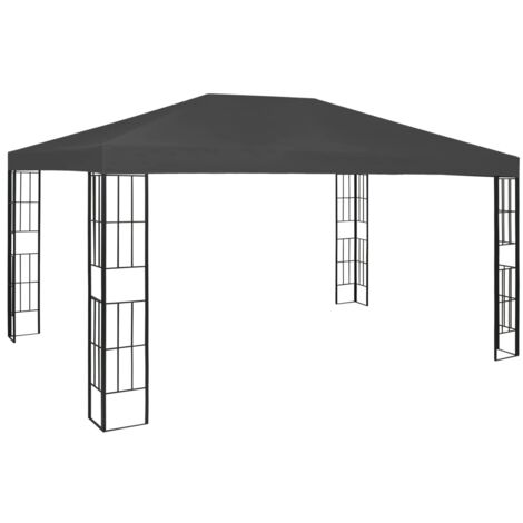 Pavillon mit LEDLichterkette 3x4 m Anthrazit Pavillon