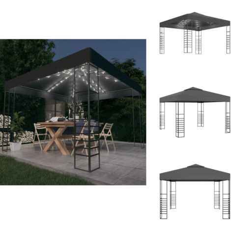 Pavillons & Partyzelte Living Gartenzelt mit LEDLichterkette 3x3 m