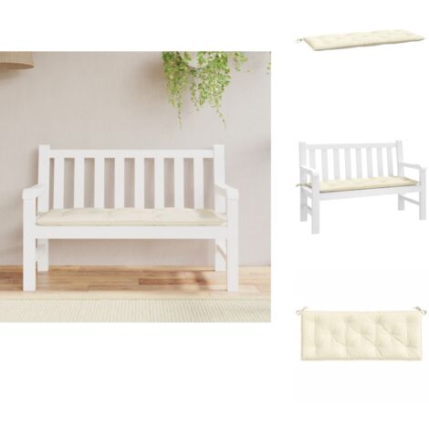 3 Cm Dickes Bankkissen Für Gartenbank – Abnehmbarer Bezug, Rutschfeste Unterseite, Beige, 180 X 35 Cm