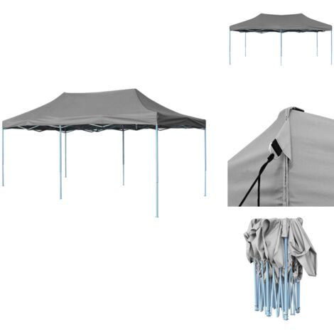 PopUpPartyzelt Faltbar 3x6 m Anthrazit Outdoor Event Zelt