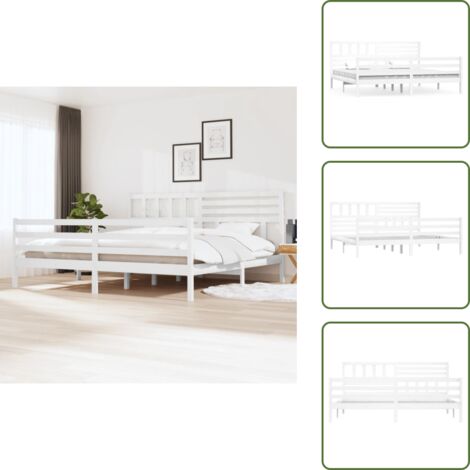 Massivholzbett Weiß 180x200 cm - Holzbett - Massivholzbette ...