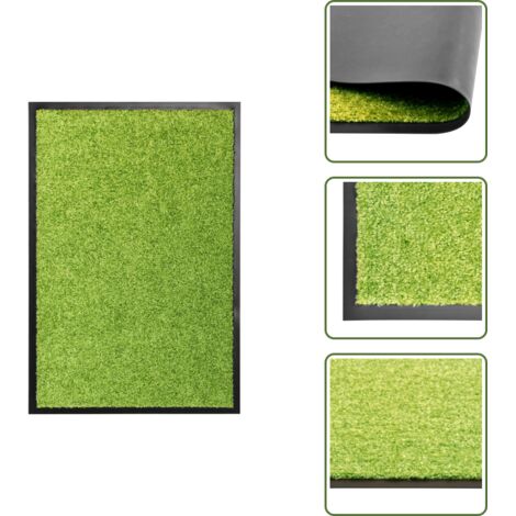 Fußmatte Waschbar Grün 40x60 cm - Innenfußmatte - Outdoor-Matte - Gummi Fußmatte - Waschebene Matten - Türmatte Grün (1/5)