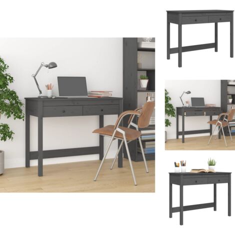 ChooChoo Schreibtisch Mit 2 Schubladen | 100x48x75 Cm, Grau | Moderner Computertisch Für Home Office & Schlafzimmer