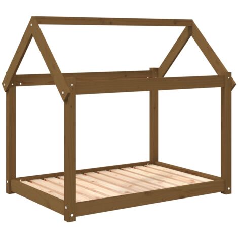 Hundebett Honigbraun 101x70x90 cm Massivholz Kiefer - Hunde Bett - Hundehaus - Holz Tierbett - Kiefernholz Bett - Hundeplatz