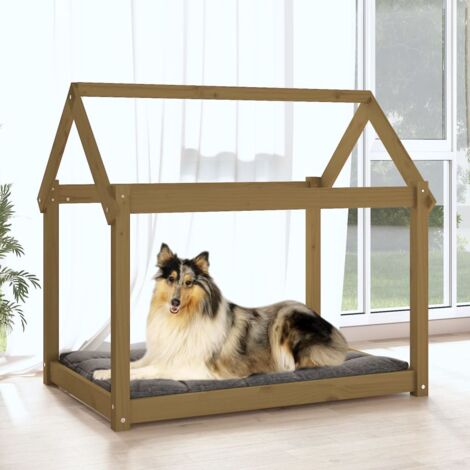 Hundebett Honigbraun 101x70x90 cm Massivholz Kiefer - Hunde Bett - Hundehaus - Holz Tierbett - Kiefernholz Bett - Hundeplatz