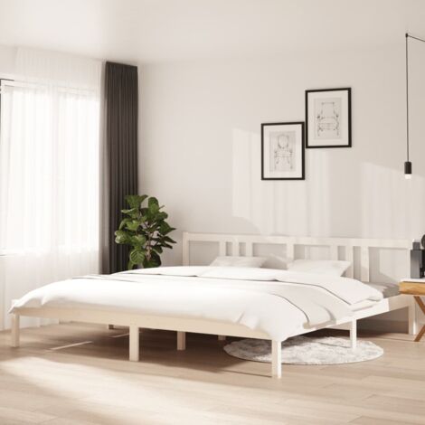 Massivholzbett Weiß 200x200 cm - Holzbett - Massivholzbette ...
