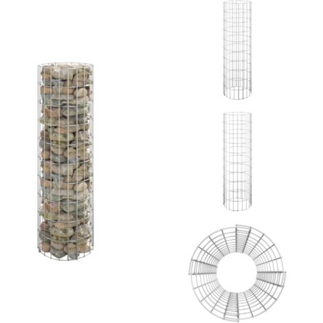 Gabionen-Säule Rund, Verzinkter Stahl – 30x50 Cm Für Steine, Garten-Deko & Sichtschutz