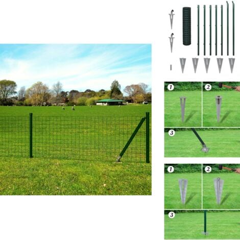 Drahtzaun Stahl 10x1,2 m Grün Gartenzaun Metallzaun Drahtzaun