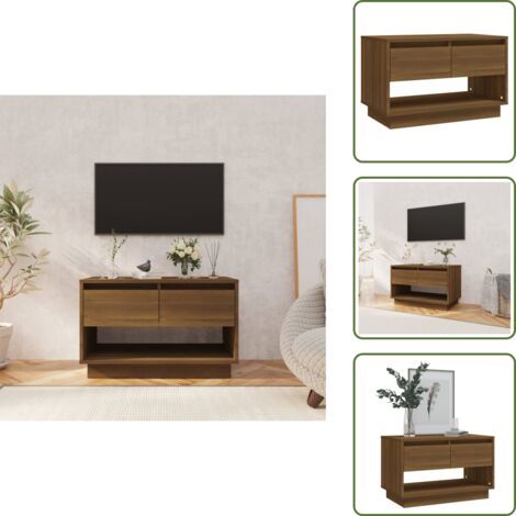 TV-Schrank Braun Eichen-Optik 70x41x44 cm Holzwerkstoff - TV-Schrank - Lowboard - Holzmöbel - Fernsehtisch - Eiche Optik (1/5)