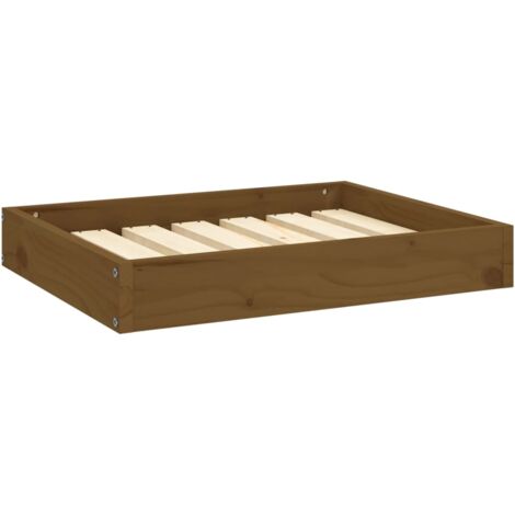 Hundebett Honigbraun 61,5x49x9 cm Massivholz Kiefer - Hunde Bett - Hundehaus - Holzbett - Kiefernholz - Hundebette