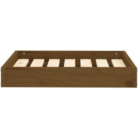 Hundebett Honigbraun 61,5x49x9 cm Massivholz Kiefer - Hunde Bett - Hundehaus - Holzbett - Kiefernholz - Hundebette