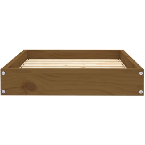 Hundebett Honigbraun 61,5x49x9 cm Massivholz Kiefer - Hunde Bett - Hundehaus - Holzbett - Kiefernholz - Hundebette