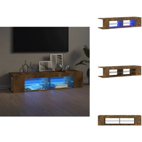Iiaky TV Schrank 260cm Lowboard Mit LED - Grau Sonoma Holzwerkstoff