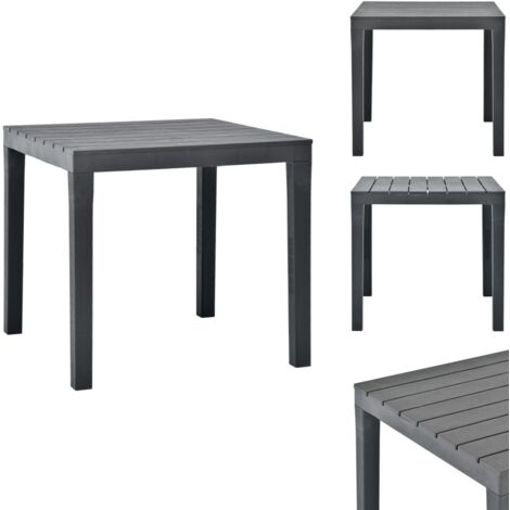 Gartentisch Anthrazit 78x78x72 cm Kunststoff Gartentisch