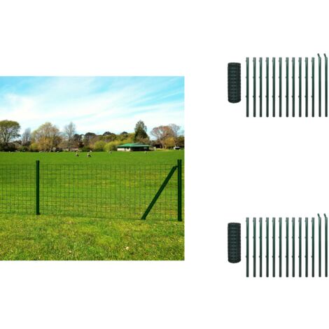 VidaXL Maschendrahtzaun 1x50 M, Grün, PVC-beschichtet, Stahl, Für Garten & Außenbereich