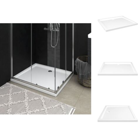 INLIFE Duschtasse Aus ABS Rechteckig 70x120 Cm, Weiß, Glasfaserverstärkt – Mit Niedriger Schwelle, Kratzfest Und Schmutzabweisend