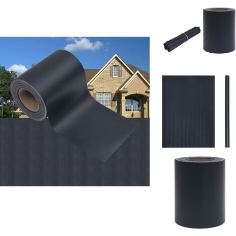 GartenSichtschutz PVC 35x0,19 m MattDunkelgrau Zaunsichtschutz