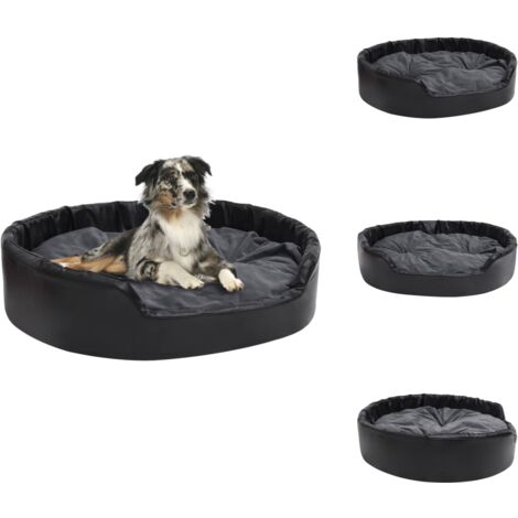 Hundebett Als Sofa – Kunstleder Hundecouch Mit Holzrahmen, Wasserabweisend & Leicht Zu Reinigen, Schwarz