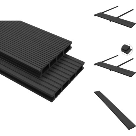WPC Terrassendielen mit Zubehör 20 m² 4 m Anthrazit WPC Terrasse