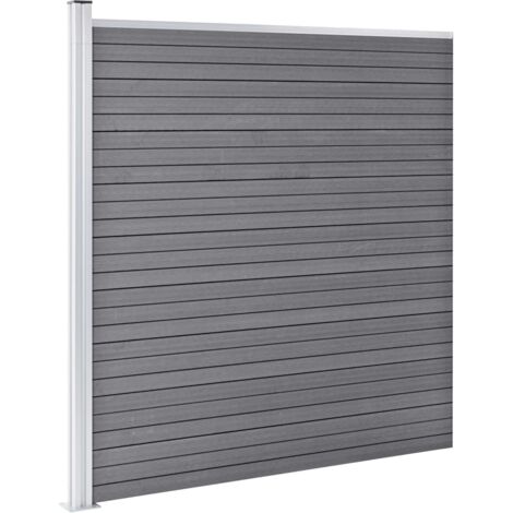 Gartenzaun WPC 872x186 cm Grau Gartenzaun WPC Zaun HolzLook Zaun