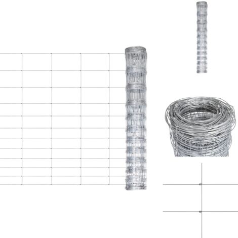 Gartenzaun Verzinkter Stahl 50 m 150 cm Silbern Gartenzaun