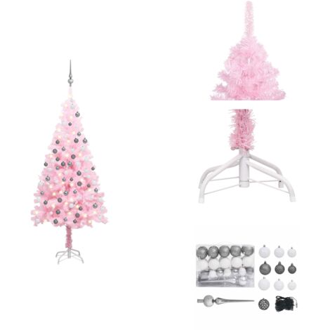 Rosa Weihnachtsbaum 60cm Mit Beleuchtung - Bezaubernde Tischdeko Für Festtage