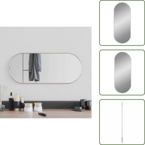 Wandspiegel 60x25 cm zilverkleurig kopen