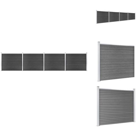 Zaunfelder - Living Zaunelement Set WPC 699x146 cm Grau