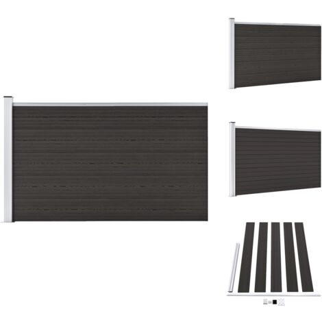 Zaunfelder - Living Zaunelement WPC 175x105 cm Schwarz