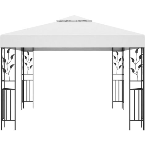 Pavillon mit LEDLichterkette 3x3 m Weiß Pavillon Gartenpavillon