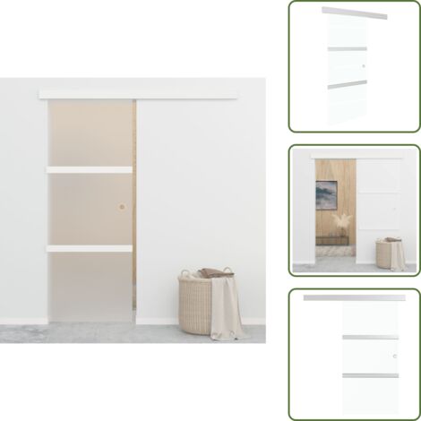 Schiebetür mit weichen Stoppern ESG Glas und Aluminium 76x205 cm - Glasschiebetür - Schiebetüre - Aluminiumtür - ESG-Glas - Wanddurchbruch (1/5)