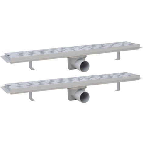 Abflüsse Living Lineare Duschrinnen 2 Stk. Linien 630 x 140 mm Edelstahl