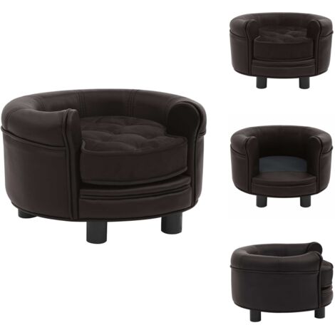 VidaXL Hundekorb Hundesofa Braun 57x34x36 Cm Plüsch