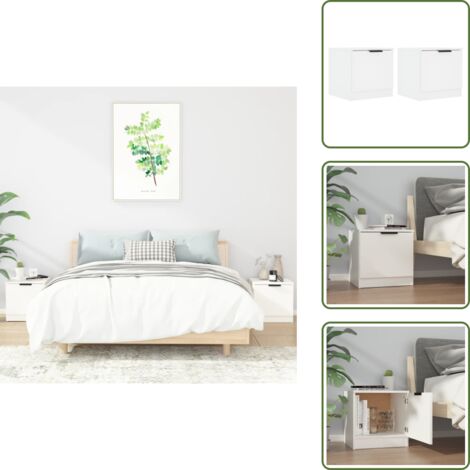 Nachttische 2 Stk. Weiß 40x39x40 cm - Nachttisch - Wohnzimmer Möbel - Holzwerkstoff - Weißer Nachttisch - Kommode (1/5)