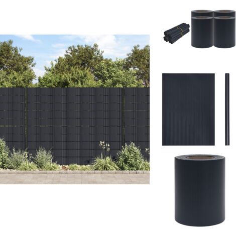 GartenSichtschutz 4 Stk. PVC 35x0,19 m MattDunkelgrau
