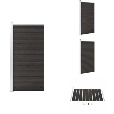 Zaunelement WPC 95x186 cm Grau Gartenzaun Sichtschutzzaun WPC