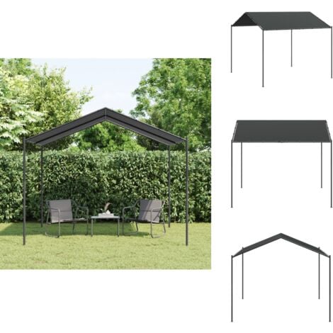 Gartenpavillon Anthrazit 3x3 m Stahl und Stoff Gartenzelt Pavillon