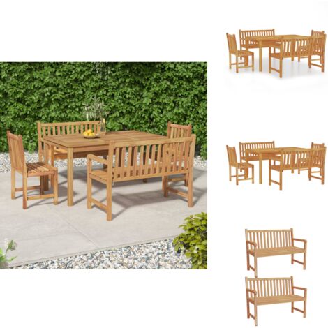 5tlg. GartenEssgruppe Massivholz Teak Gartenmöbel Set