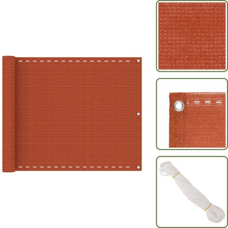 Balkonsichtschutz Aus HDPE – 60x600 Cm, Braun, Wetterfest, UV-beständig, Mit Ösen & Befestigungsmaterial