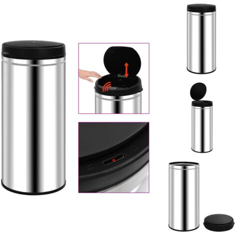 SENSIOHOME Automatischer Mülleimer Mit Sensor – 12 Liter, Wasserdicht (IPX5), Weiß Mit Goldrand, Bewegungsmelder