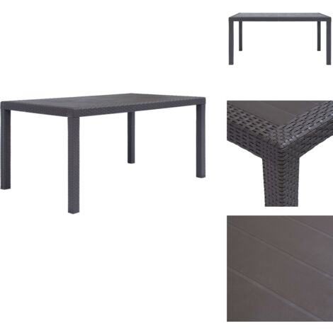 Gartentisch Braun 150x90x72 cm Kunststoff RattanOptik Gartentisch