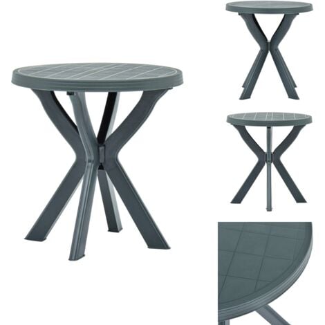 Bistrotisch Grün Ø70 cm Kunststoff Gartentisch Bistrotisch