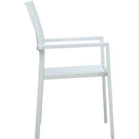 Gartenstühle 4 Stk. Weiß Kunststoff RattanOptik Gartensessel