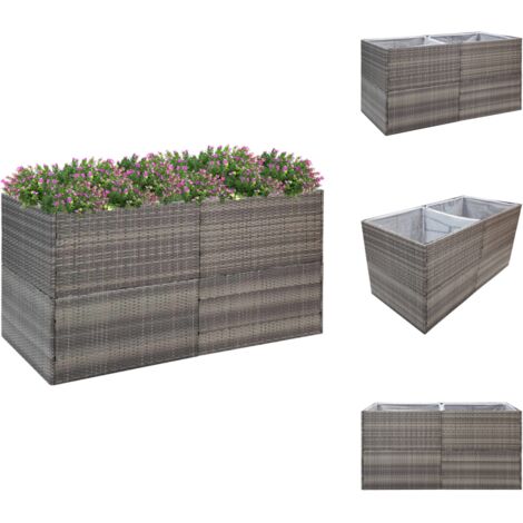 Pflanzkübel Grau 157x80x80 cm Poly Rattan Pflanzkübel Blumentopf
