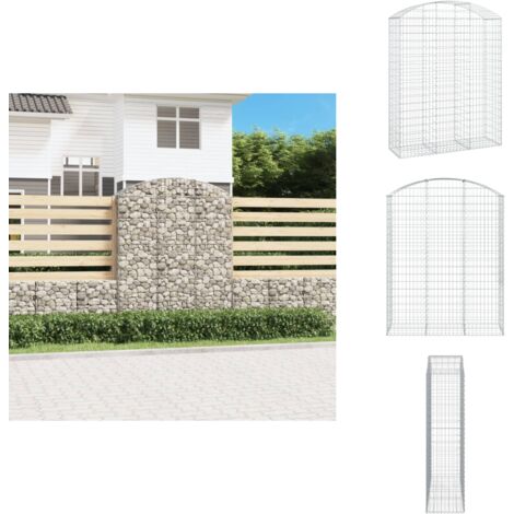 Gabione mit Hochbogen 150x50x180/200 cm Verzinktes Eisen Gabionenkorb