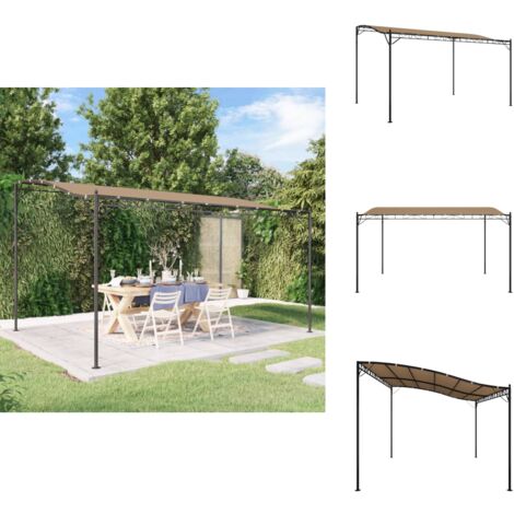Markise Taupe 4x3 m 180 g/m Stoff und Stahl - Pavillon - Gartenzelt -  Sonnenschutz - Outdoor Mbel - Polyester
