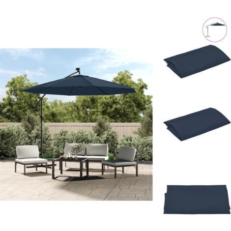 SonnenschirmStoffe Living Ersatzbezug für Ampelschirm Blau 300 cm